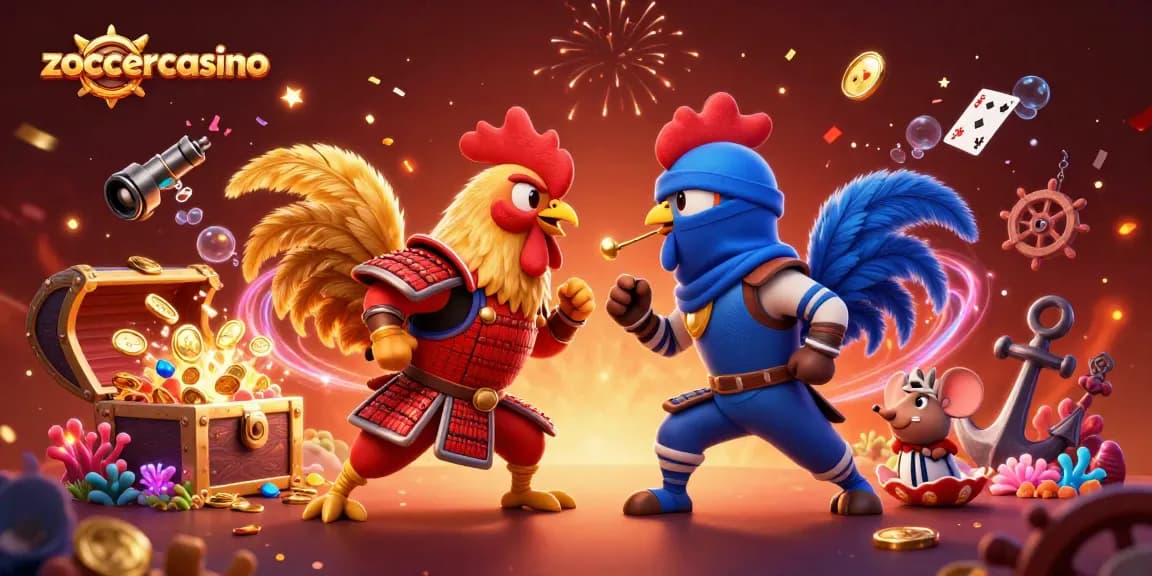 Experience exciting gameplay with zoccercasino featuring dynamic roosters and vibrant casino elements.