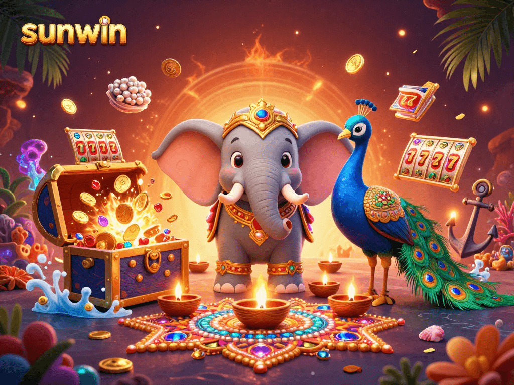 Experience the thrilling excitement of sunwin slots with vibrant characters and colorful jackpots.