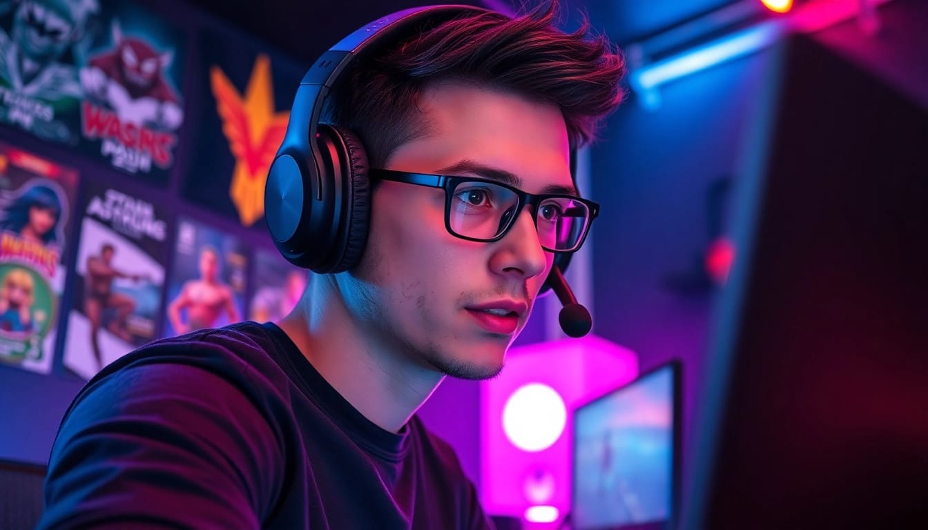 Twitch Streamer Österreich zeigt emotionale Interaktion während des Live-Streamings.