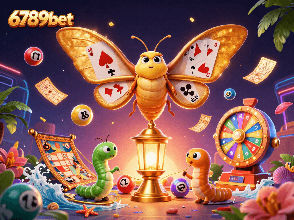 Experience gaming excitement with 6789bet's dynamic casino illustration featuring vibrant lottery elements.
