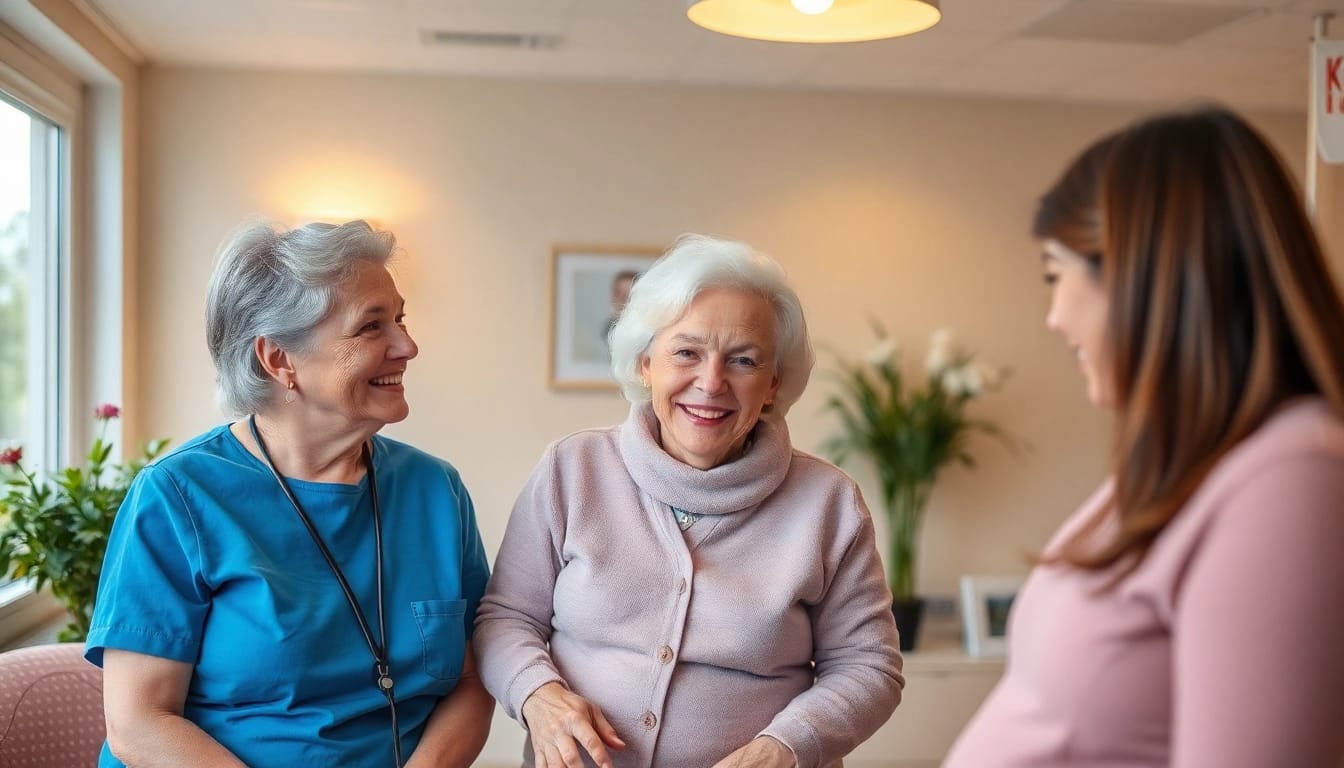 Pflegefachkraft Stelle Hameln: Engagierte Pflegekräfte arbeiten in einem modernen Pflegeheim.