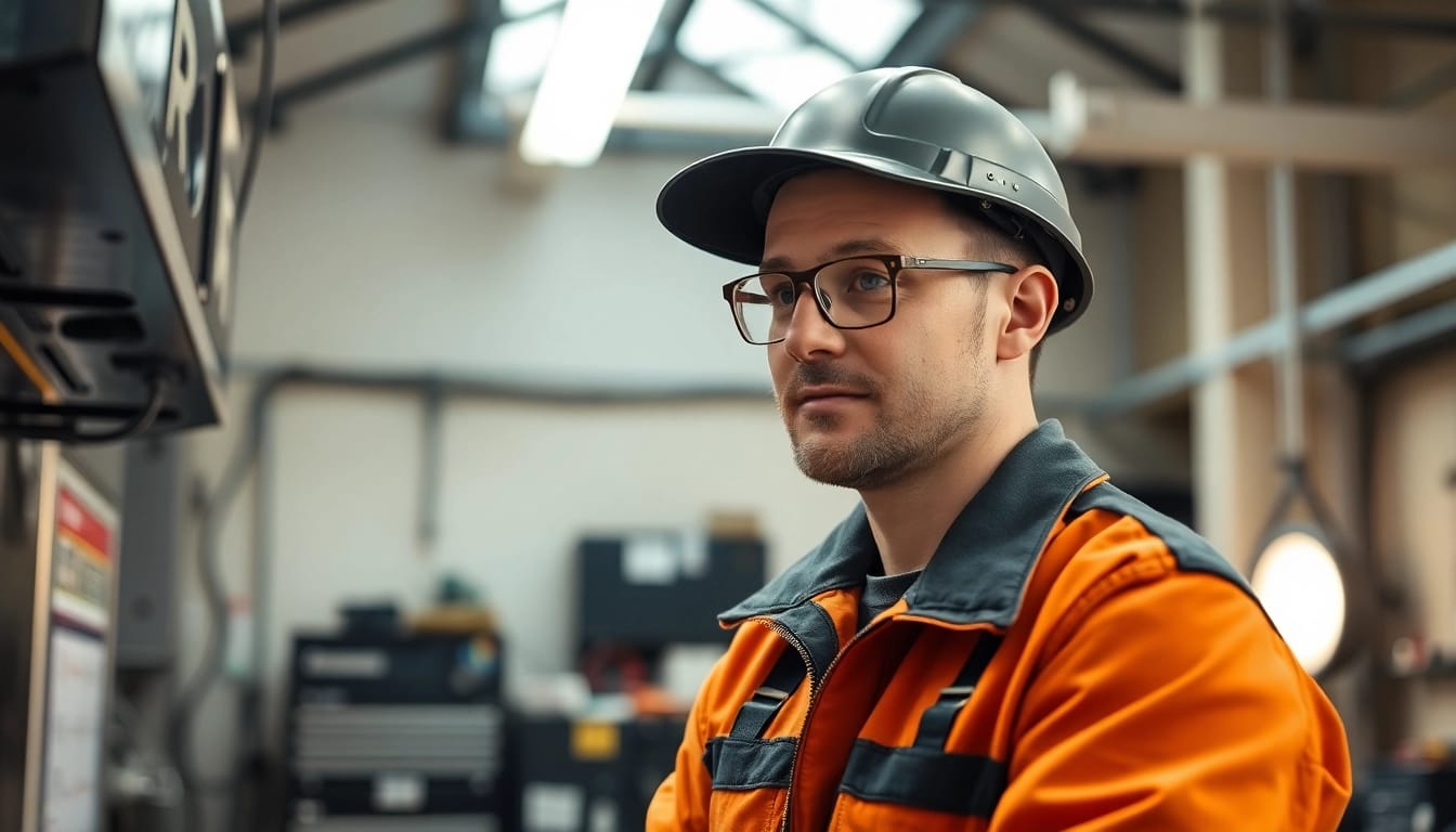 Techniker führt eine DGUV V3 Prüfung elektrischer Geräte unter Einhaltung der Sicherheitsstandards durch.