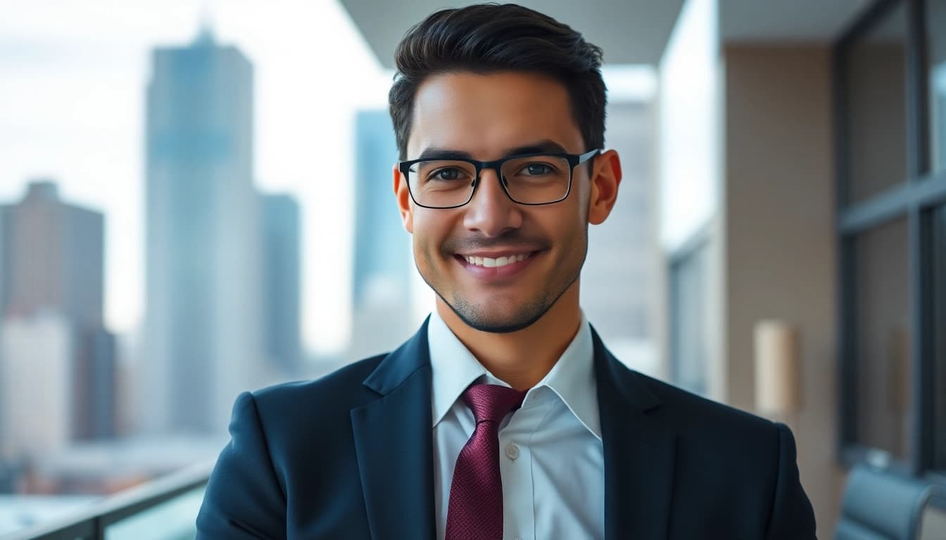 Professioneller Business Portrait München einer Person mit urbanem Hintergrund.