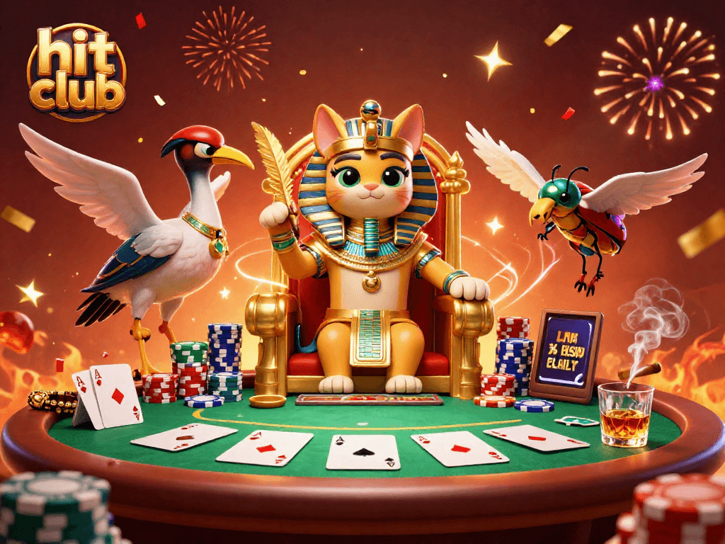 Engage with the hit club experience featuring 3D cartoons, poker dynamics, and vibrant gaming elements.