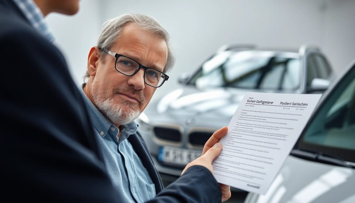 Kfz Gutachter Köln erstellt ein Schadensgutachten für ein Fahrzeug in einem professionellen Umfeld.