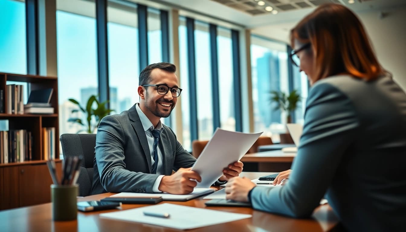 Headhunter Schweiz berät Kunden in modernem Büro mit professionellem Flair.