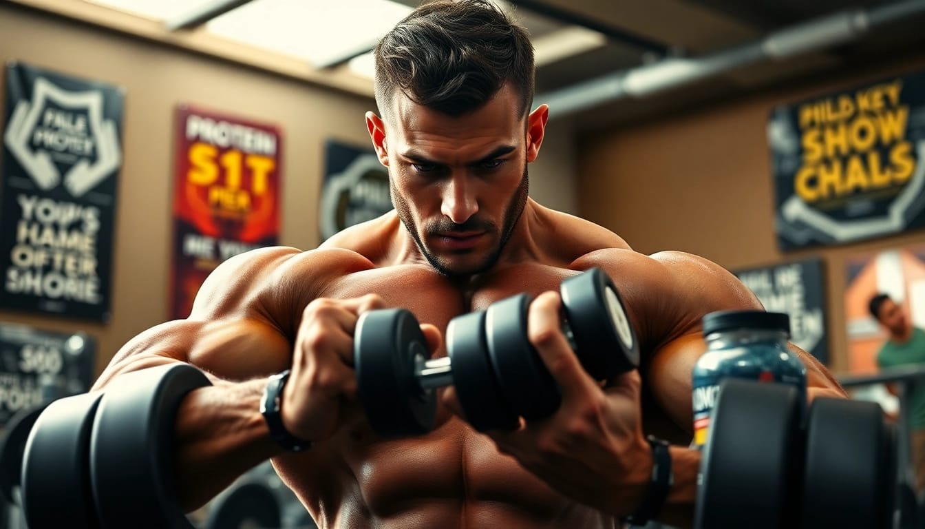 Trenbolon preis in der Fitnesswelt: Bodybuilder hebt Gewichte im Fitnessstudio.