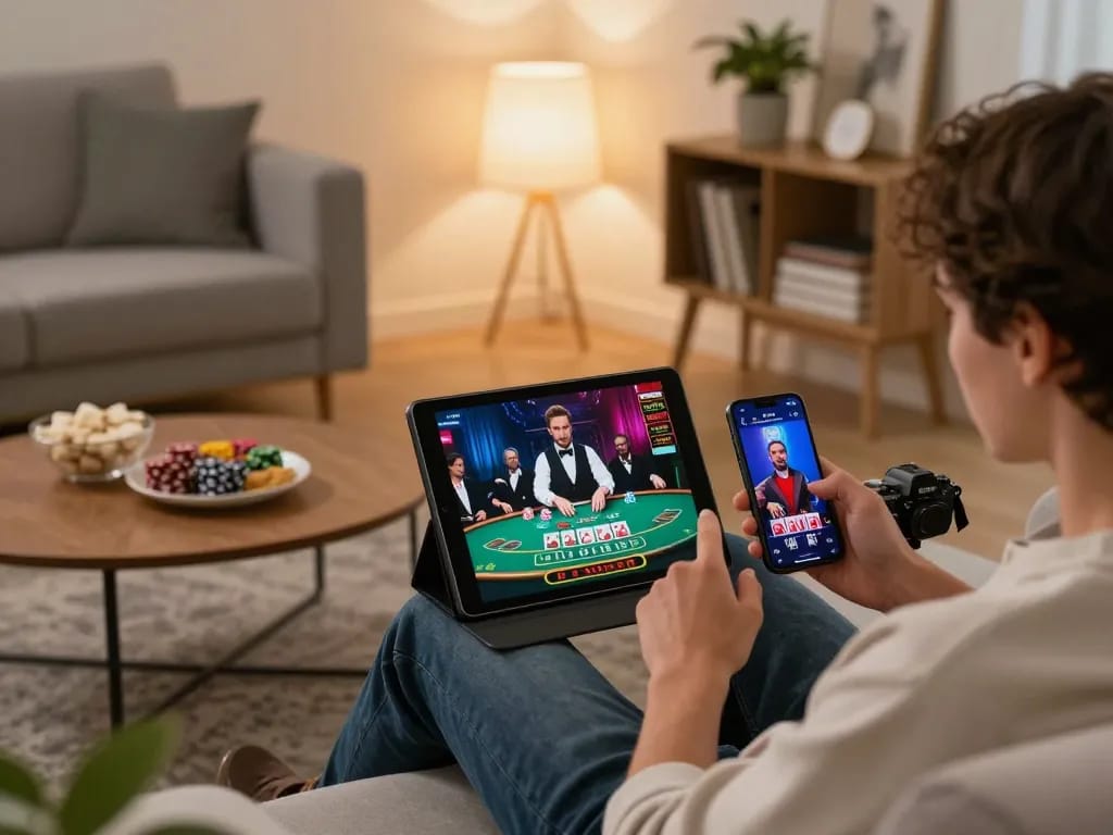 Experience 888NEW with exciting online live blackjack gameplay at a cozy home setup.