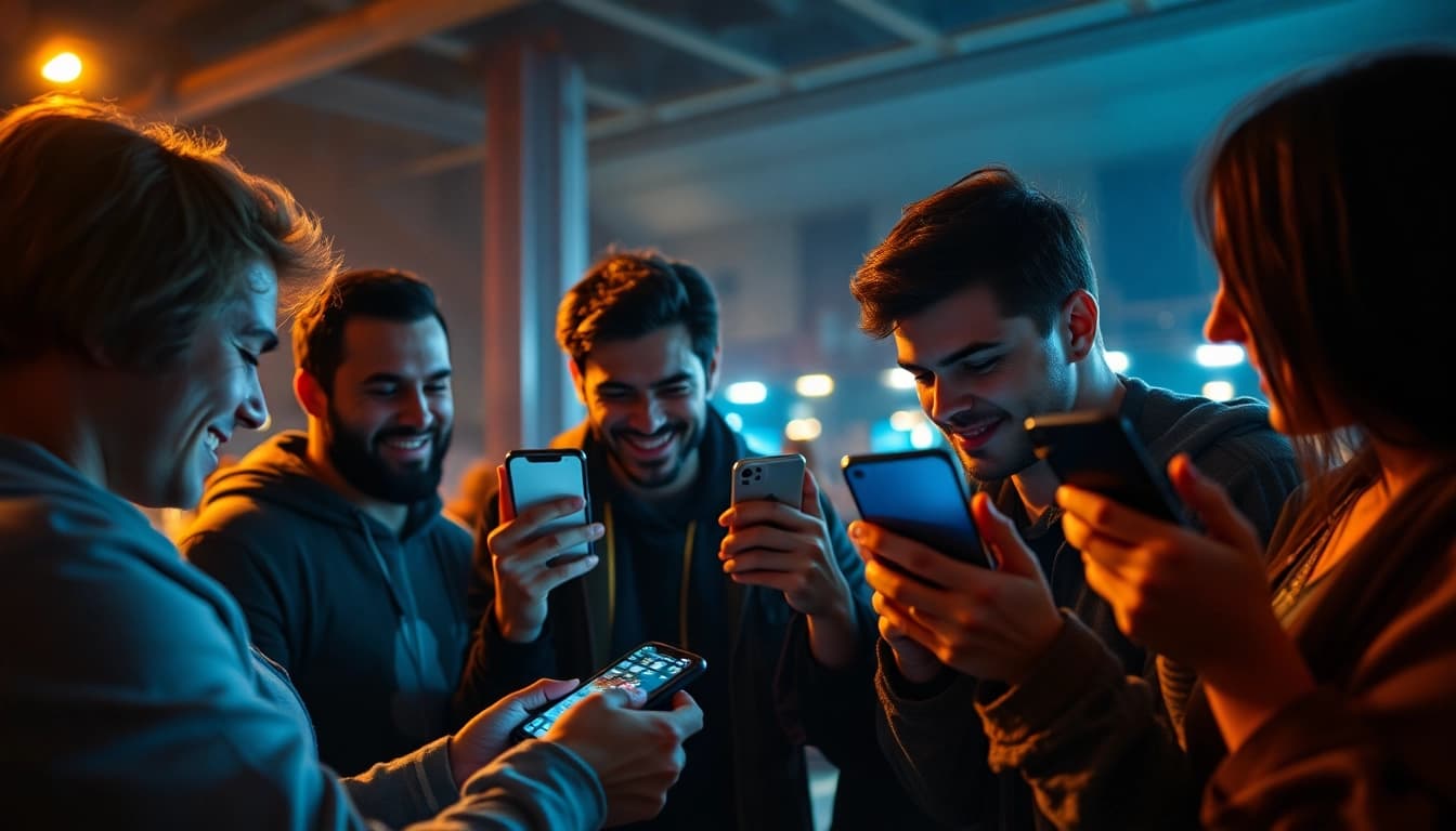 Entdecke die besten Wett Apps mit Freunden bei spannenden Sportereignissen. Erlebe die Aufregung des Wettens durch dynamische Smartphone-Darstellungen.