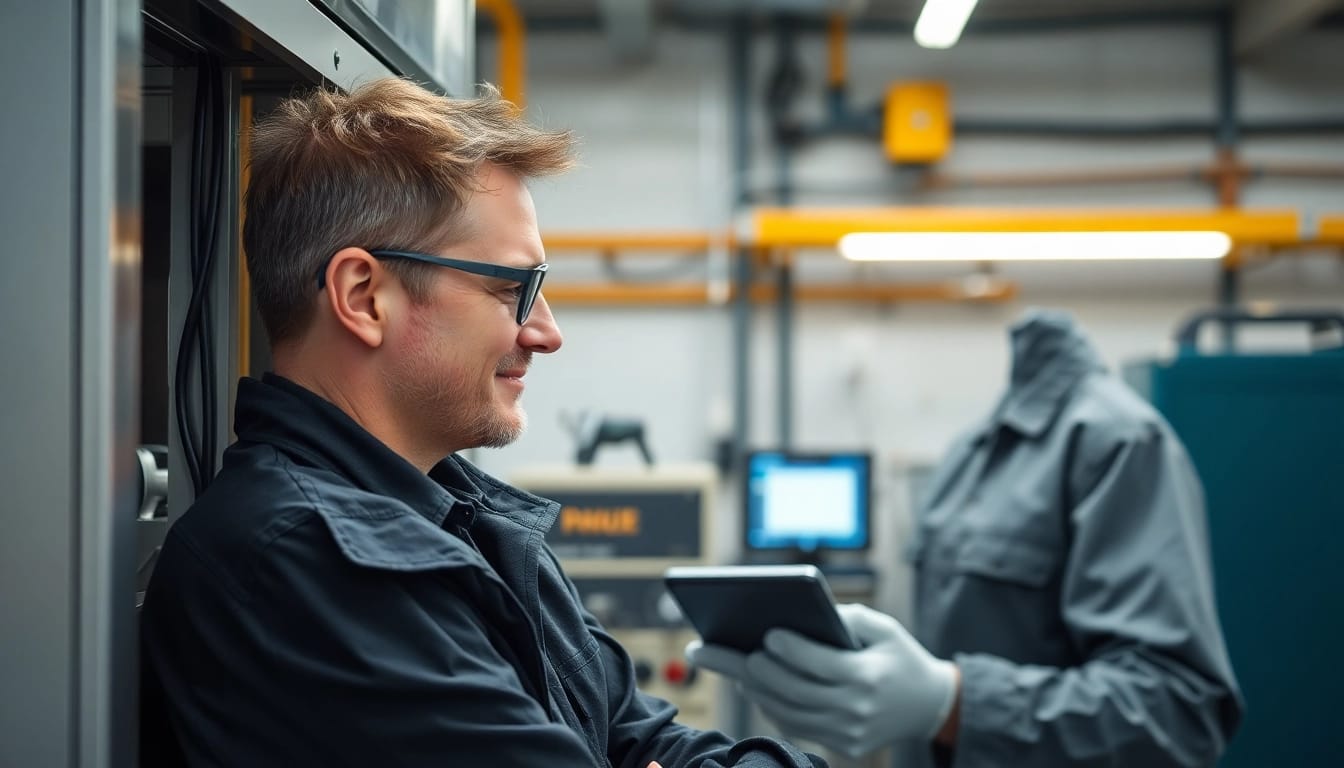 Prüfservice-Techniker kontrolliert elektrische Geräte für höchste Sicherheit und Qualität