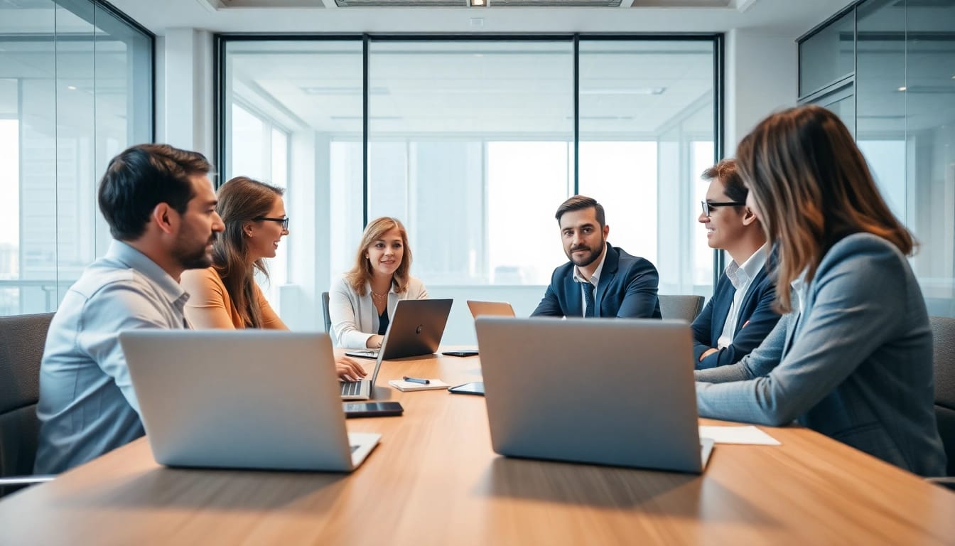 Professionelle Diskussion über Headhunter Agentur Strategien in einem modernen Büro.