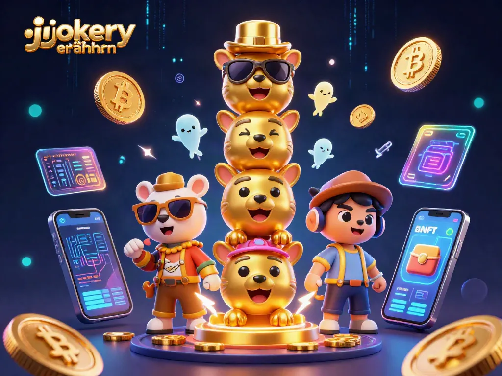 Engage with jokery erfahrungen through vibrant casino elements and a golden totem pole in this lively digital art.