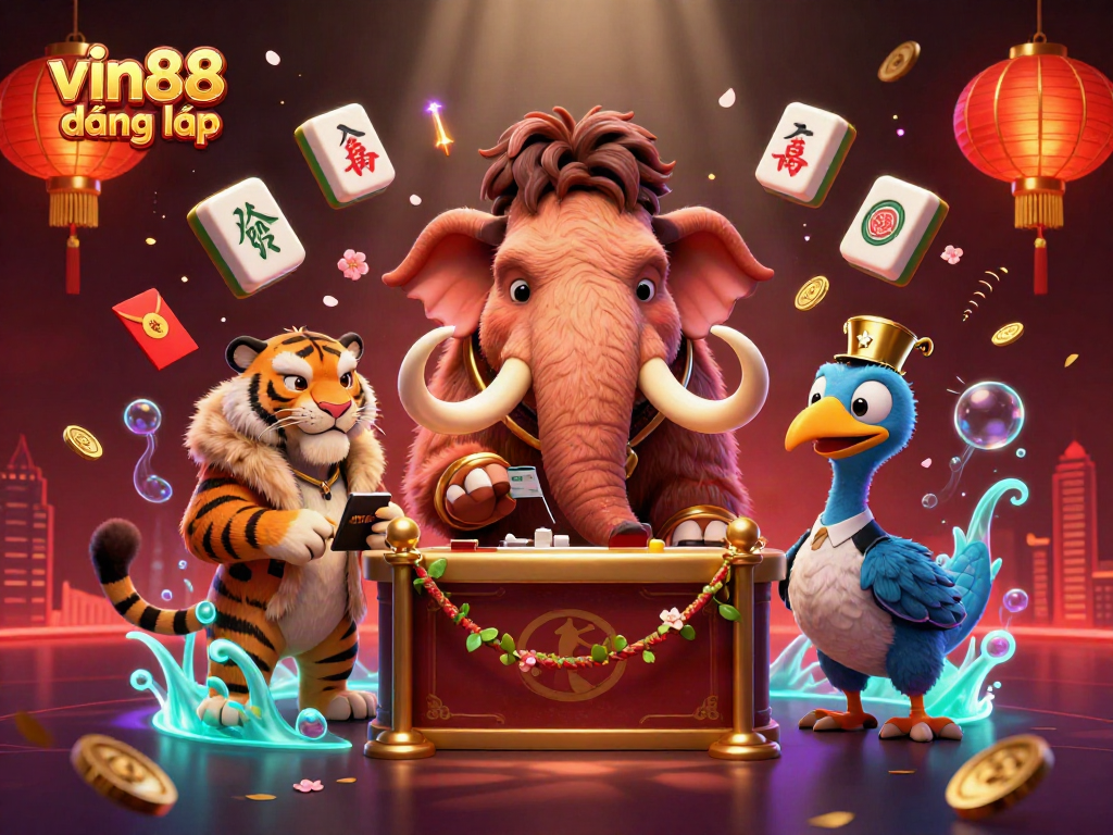 Engage in vin88 đăng nhập with the vibrant online casino scene featuring unique characters and game elements.