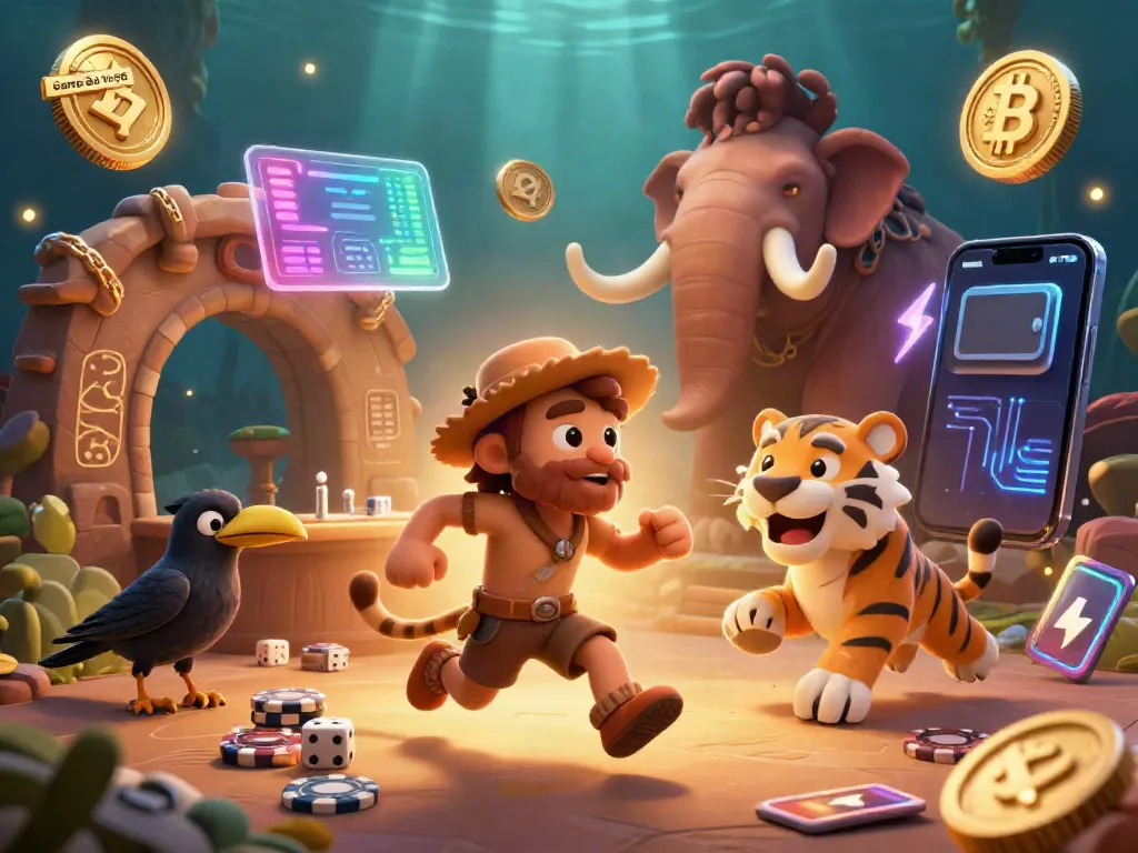 Experience the fun of Game Bài Yo88 with a caveman and sabertooth tiger duo running a unique casino.