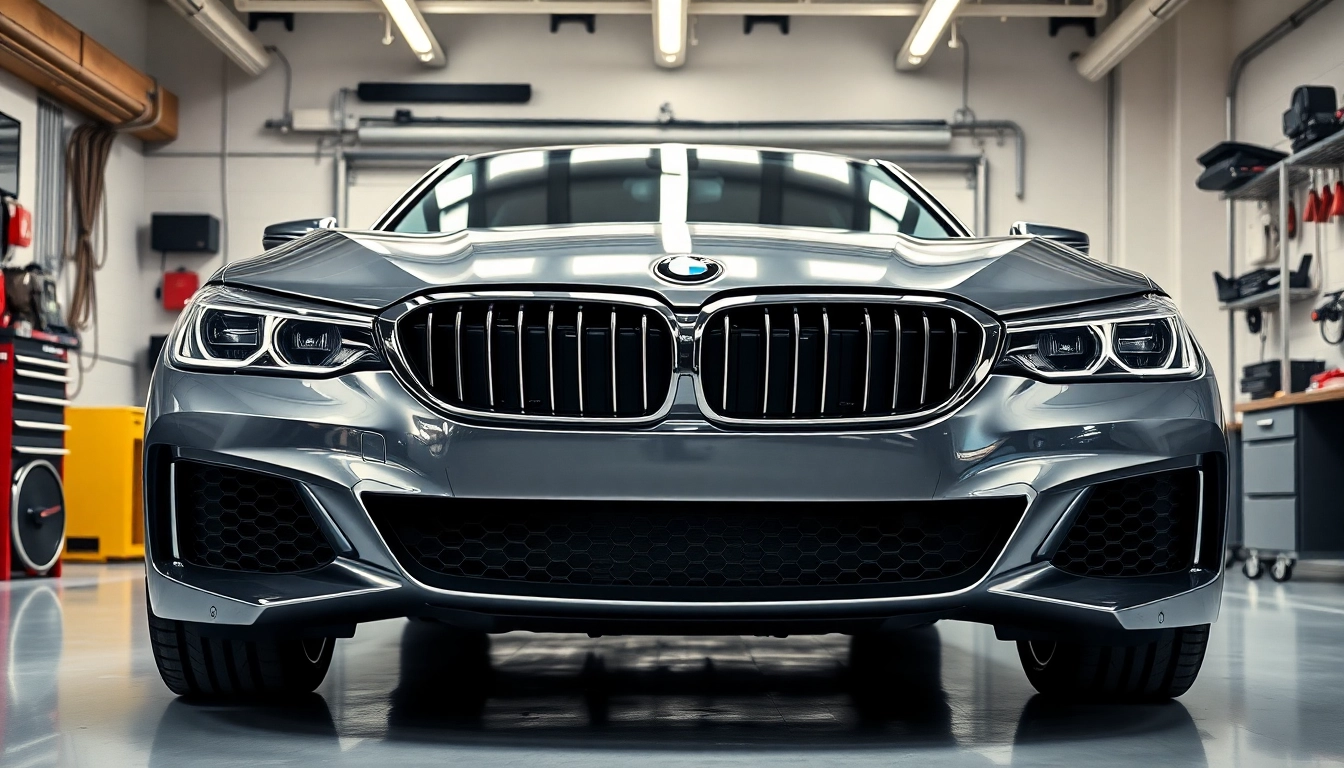 BMW Nachrüstung mit hochwertigen Fahrzeugverbesserungen in modernem Ambiente.
