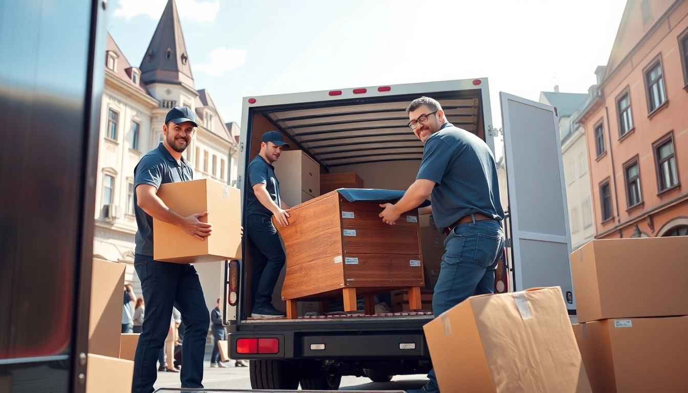 Umzugsunternehmen Worms - movers efficiently packing and loading items into a truck.