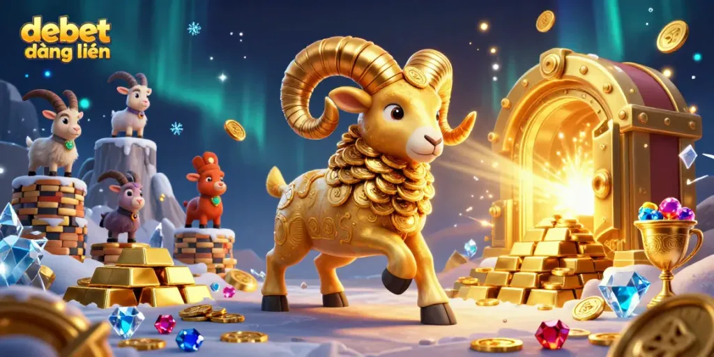 Experience debet đăng nhập with a thrilling 3D gold-themed casino scene featuring dynamic elements.