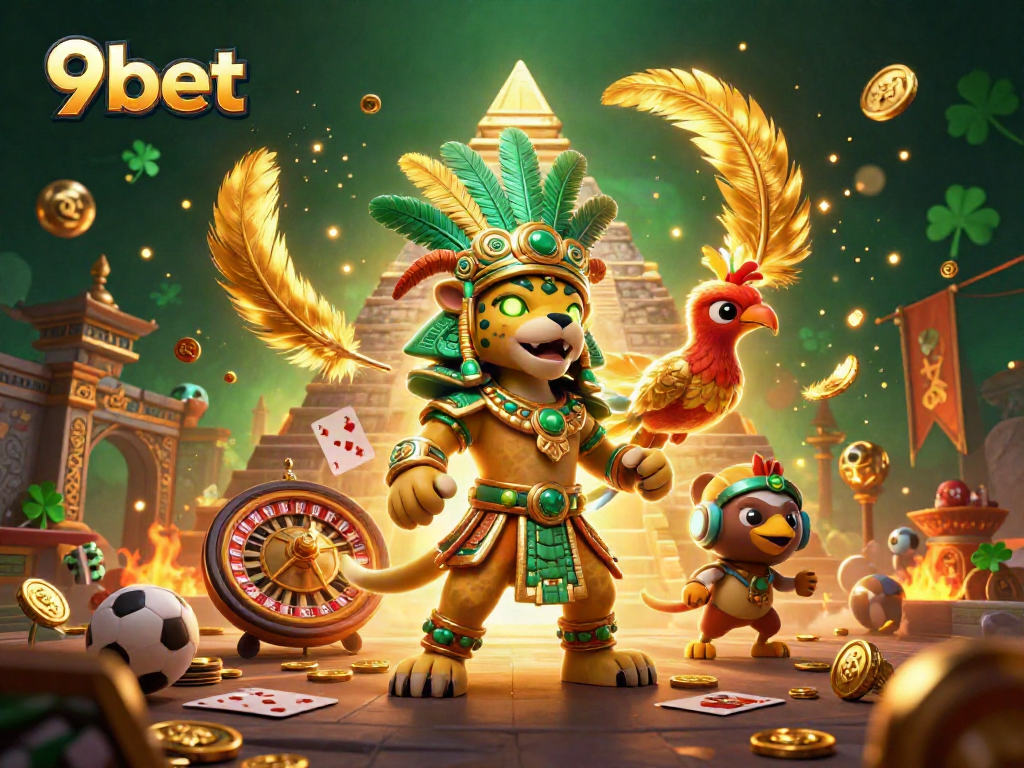 Win big daily with 9bet's live casino featuring vibrant gaming elements and dynamic characters.