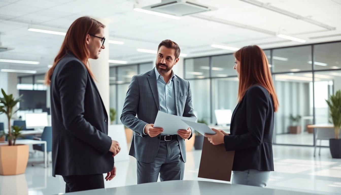 Consultant providing Unternehmensberatung in a modern office, showcasing collaboration and strategies.