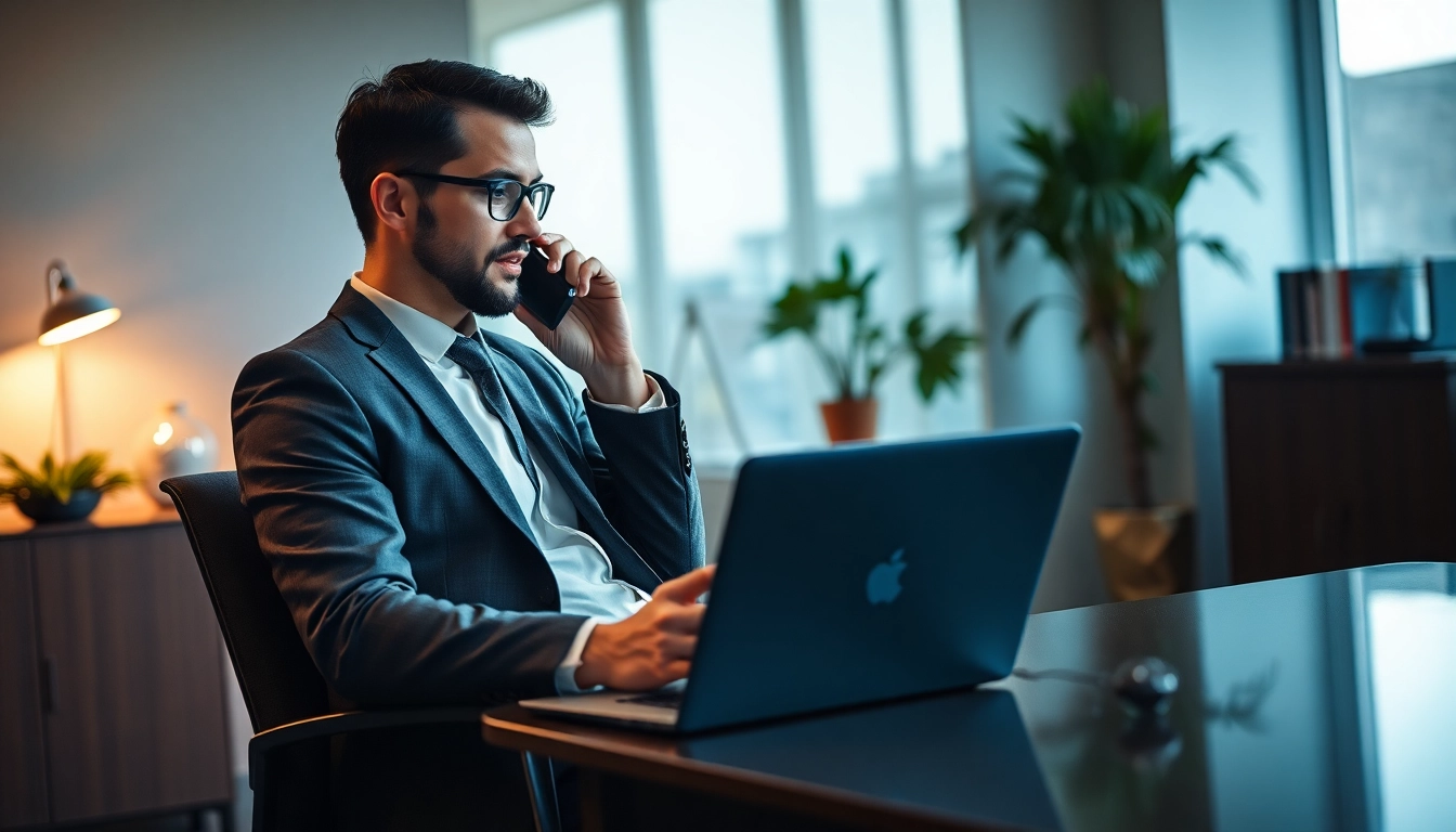 Headhunter analysiert Kandidaten im modernen Büro, während er am Laptop arbeitet.