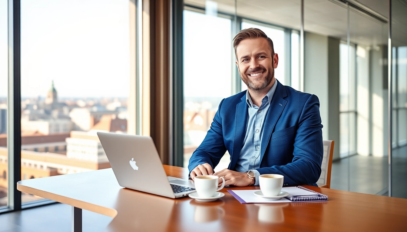 Headhunter Saarbrücken berät Kunden in einem modernen Büro mit Laptop und Notizen.