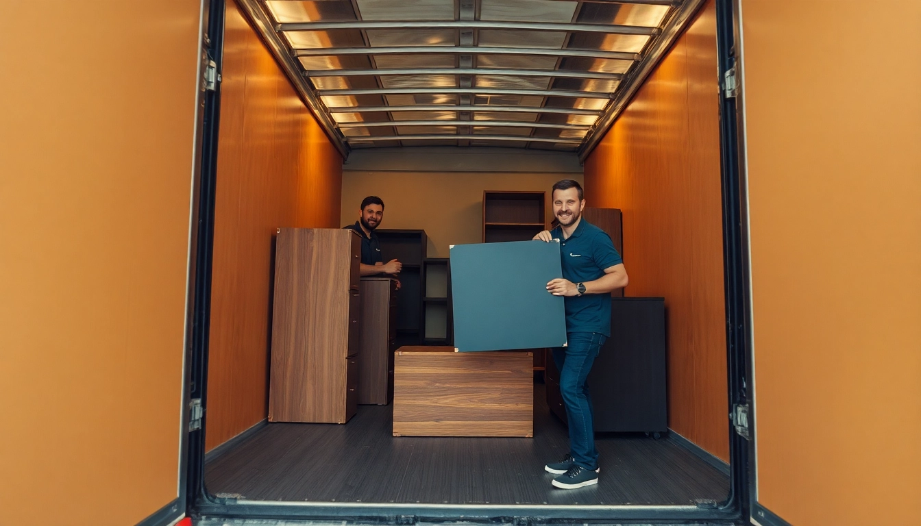 Umzugsunternehmen Hagen bietet effizienten Möbeltransport an, während das Team sorgfältig arbeitet.