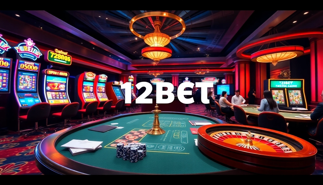 Experience excitement at link 12bet, showcasing vibrant casino games and digital interfaces for players.