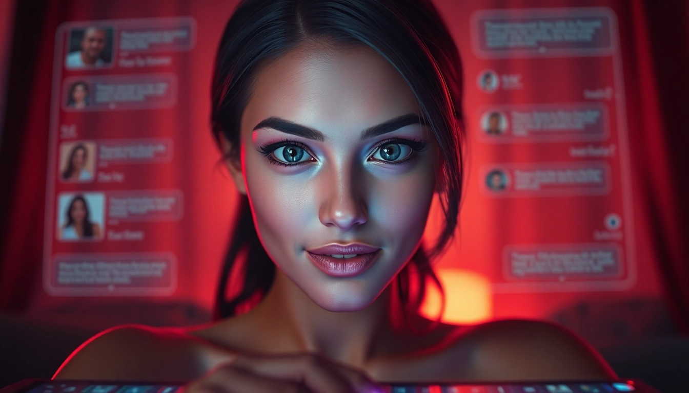 Engaging porn ai chat with an alluring AI character in a warm digital environment.