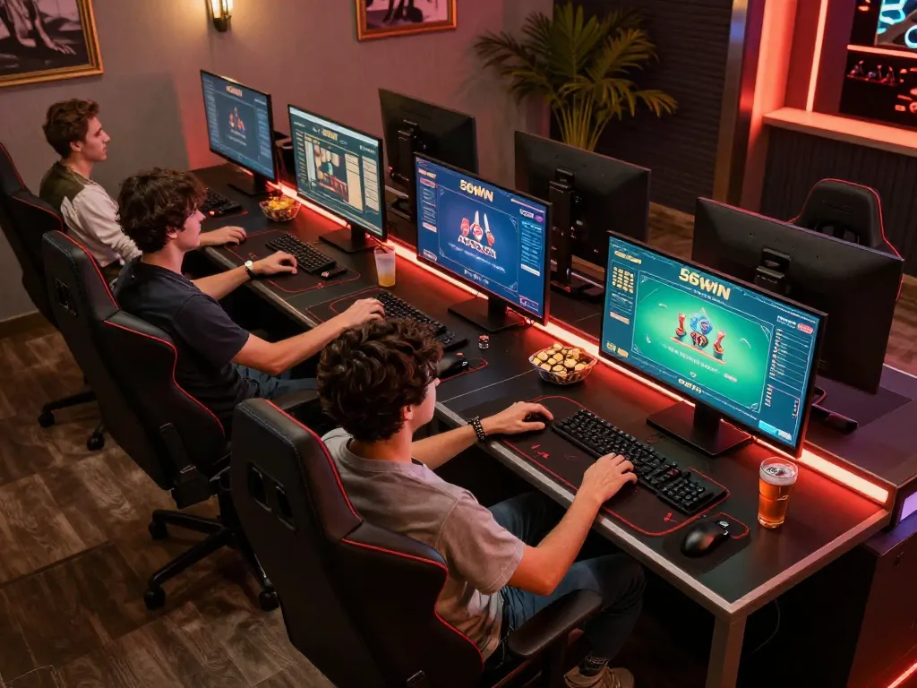 Player immersed in a thrilling gaming session on 56WIN, showcasing strategic betting moves in an engaging online environment.